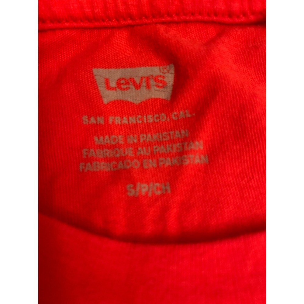 Levis Womens Graphic T-Shirt Red White Serif Logo Crew Neck Short Sleeve Small - Picture 2 of 7